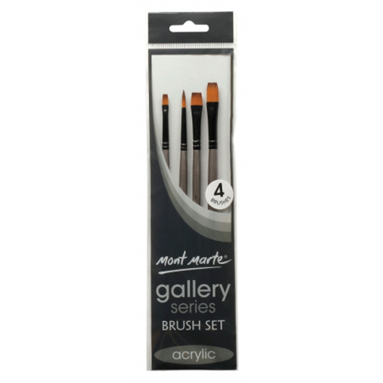 Picture of MM GALLERY SERIES BRUSH SET ACRYLIC 4PC FLAT