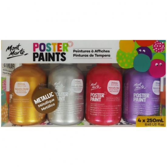 Picture of MM POSTERPAINT 250ML 4PC METALLIC