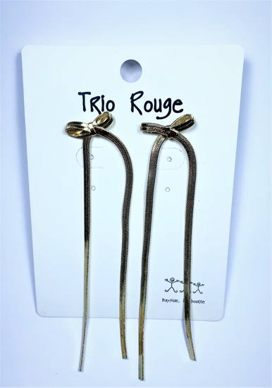Picture of TRIO ROUGE EARING GOLD METALLIC BOW