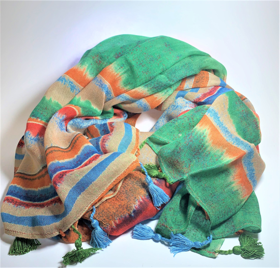Picture of TRIO ROUGE GREEN RAINBOW SUMMER SCARF