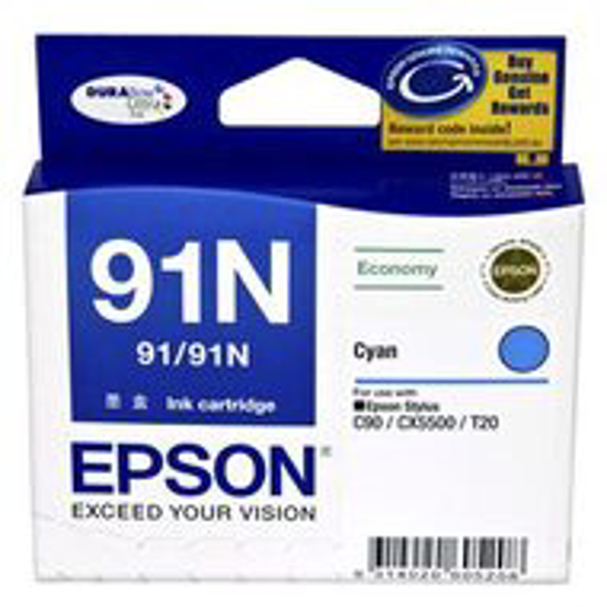 Picture of Epson T1072 (91N) Cyan Ink Cartridge