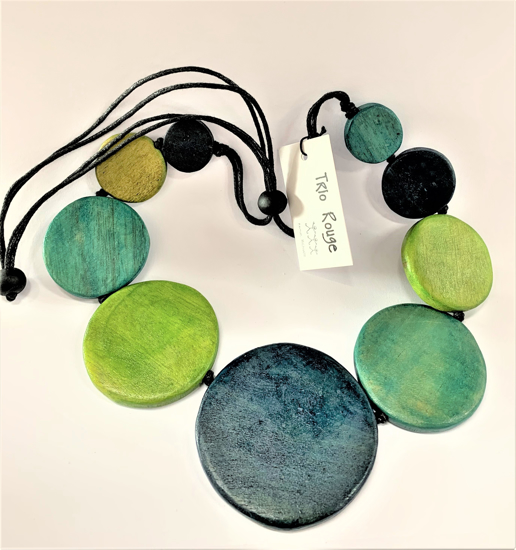 Picture of TRIO ROUGE NECKLACE GREEN CIRCLE