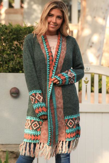 Picture of ISABELLA GREEN LONG CARDIGAN