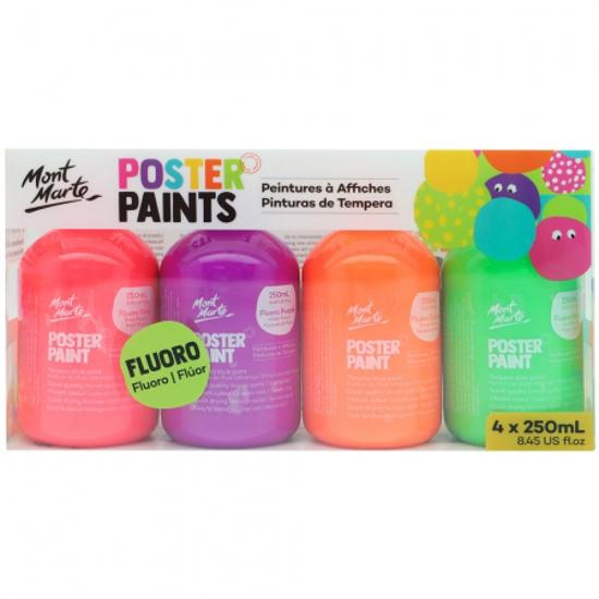 Picture of MM POSTER PAINT FLURO 250ML 4PC