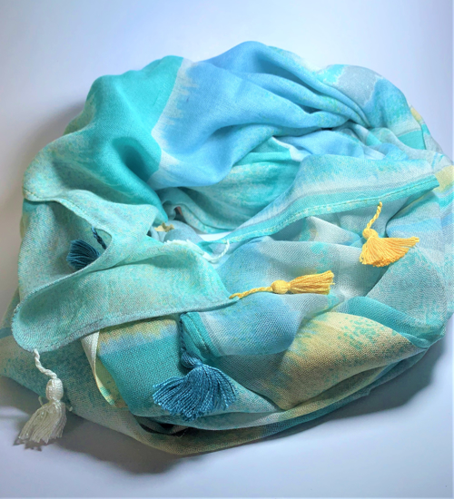 Picture of TRIO ROUGE OCEAN GREEN SUMMER SCARF