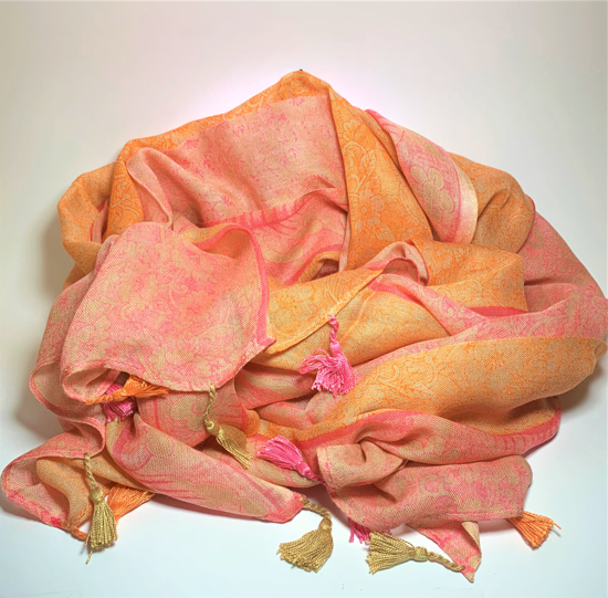 Picture of TRIO ROUGE ORANGE/PINK SUMMER SCARF