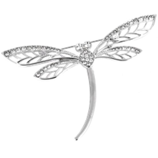Picture of DRAGONFLY DIAMONTE BROOCH SILVER