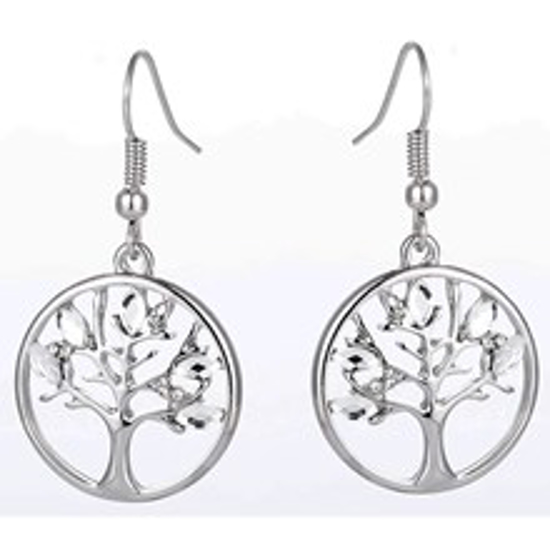 Picture of TREE OF LIFE DIAMONTE EARINGS SLIVER