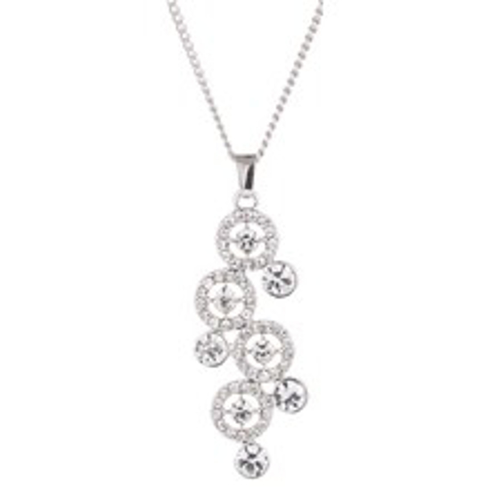 Picture of Crystal Drop Necklace - Silver